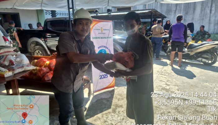 PT Socfin Indonesia Kebun Matapao Beri Bantuan Sembako kepada Warga Terdampak Angin Puting Beliung 