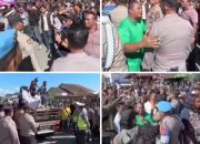 Demo GTB Ricuh di Pandan, Lempar Batu Pecah di Jalan Raja Junjungan Lubis, Rahmansyah Sibarani Turun Langsung Amankan Massa