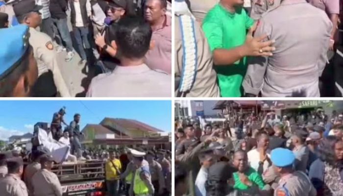 Demo GTB Ricuh di Pandan, Lempar Batu Pecah di Jalan Raja Junjungan Lubis, Rahmansyah Sibarani Turun Langsung Amankan Massa