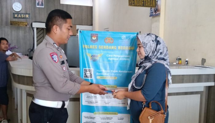 Satlantas Polres Sergai Beri Pelayanan Ramah bagi Masyarakat Pembayar Pajak